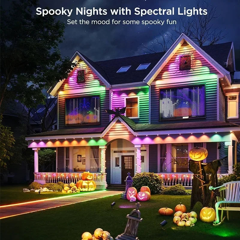 50FT/100FT/150FT/200FT/300FT Permanent Outdoor Lights Waterproof RGB String Lights DIY Scene Christmas Birthday Holiday Party